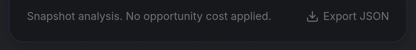 Snapshot footer with JSON export